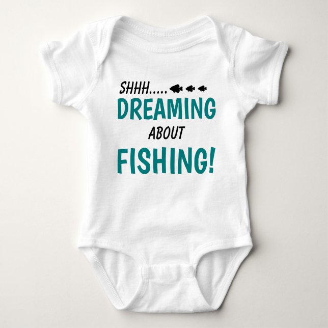 Bebê que pesca a camisa engraçada do Bodysuit do (Frente)