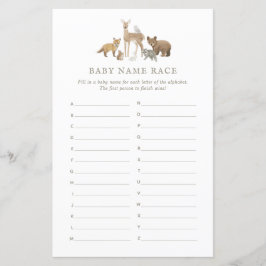 Bebê Race Woodland Chá de fraldas Game