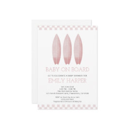 Bebê Rosa no Convite para Chás de fraldas de Conse