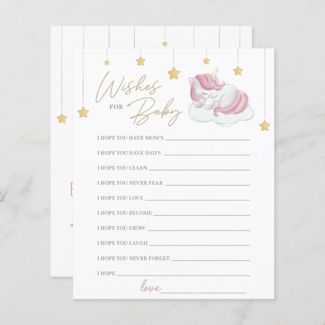 Bebê Rosa Unicórnio Desejo Bebê (Frente/Verso)