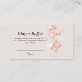 Bebê Rosa Urso e Balões Fralda Cartões Raffle