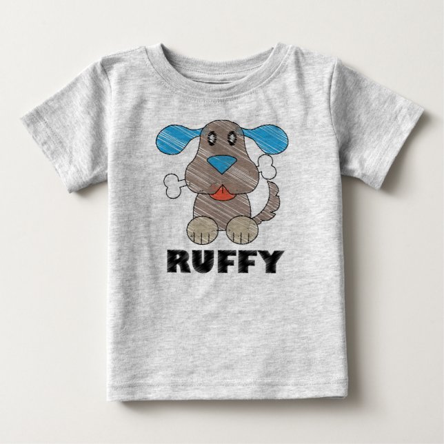 Bebê Ruffy - Camiseta de Jersey Fino para Bebê (Frente)