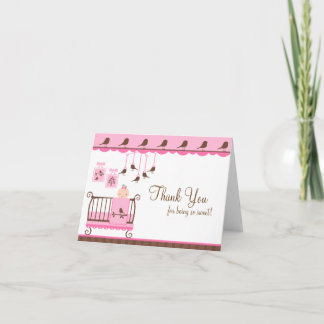 Bebê Sala Rosa Obrigado Cartão de Nota