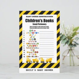 Bebê sob Chá de fraldas de Construção Impresso