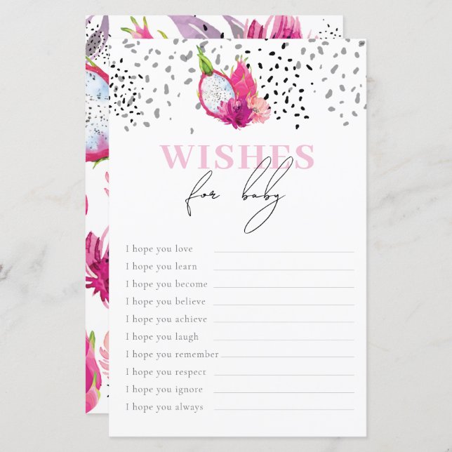 Bebê Sprinkle Deseja Jogo De Bebê Pitaya (Frente/Verso)