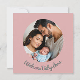 bebê típica rosa, bem-vinda, anúncio de nascimento