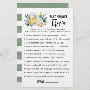 Bebê Trivia Jogo Greenery Bebê Está Fazendo Festa