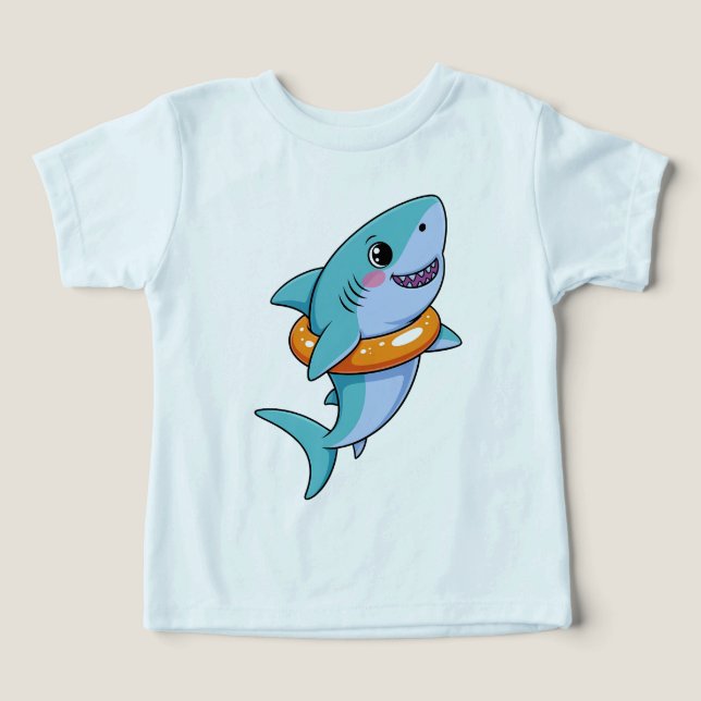 Bebê Tubarão Fofo Com Flutuador | (Design frontal)