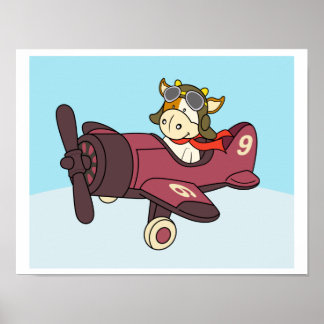 Bebê-vaca andando de Poster de avião