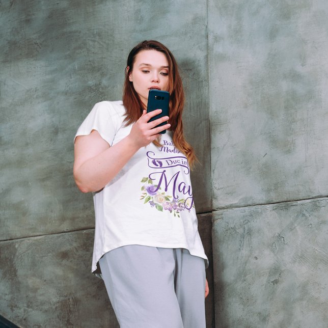 Bebê Vencido em maio Aquarela Floral Roxa (Criador carregado)