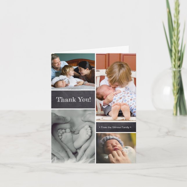 Bebê Vertical Obrigado pelo anúncio de nascimento (Frente)