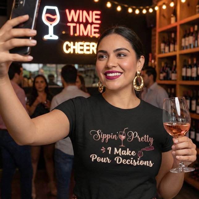 Bebendo Bonito Eu Tomo Decisões de Derramar Vinho  (Criador carregado)