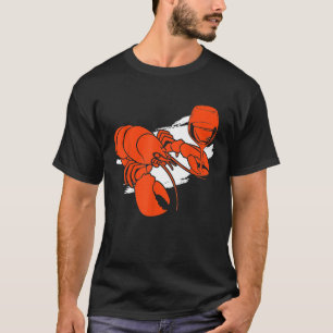 Bebendo De Vinho De Lagosta Camisa Frio De Verão E