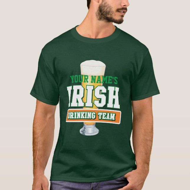 Bebendo Irlandês Personalizado - Camisa Escura (Frente)