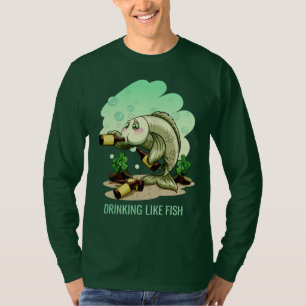 Bebendo Peixe de texto personalizado camisas e jaq