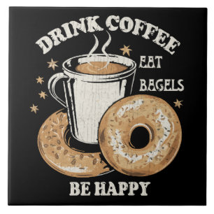 Beber Café Comer Bagels Ser Feliz