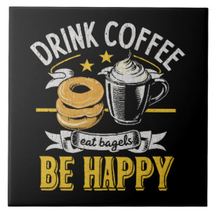 Beber Café Comer Bagels Ser Feliz