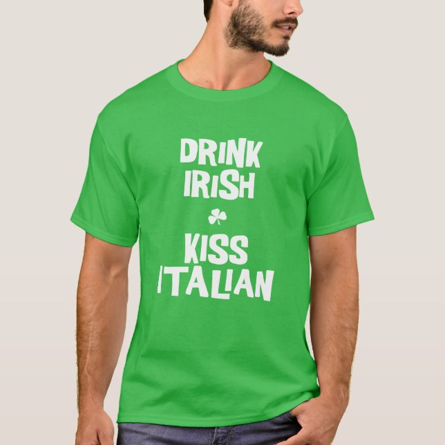 Beber Camisa Verde Italiana Beija Irlandesa (Frente)