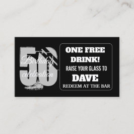 Beber Cartão Personalizado de Token de Bar de Aniv