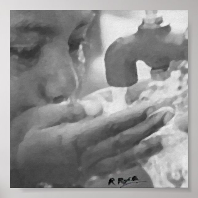 Beber las aguas de la fuente O Oils Atwork Poster (Frente)