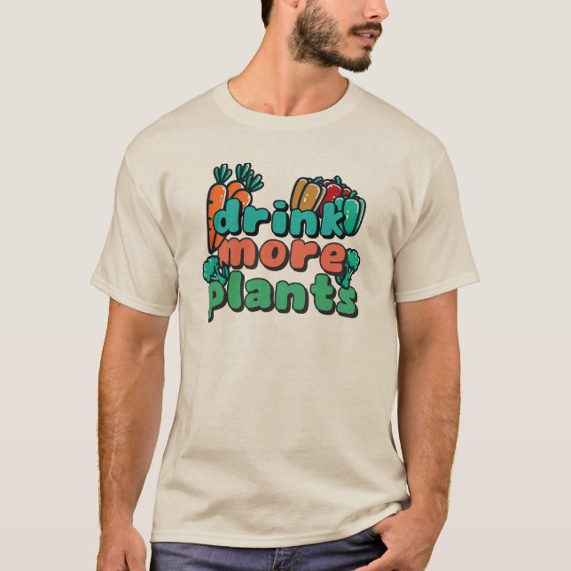 Beber mais plantas, camiseta masculina (Frente)