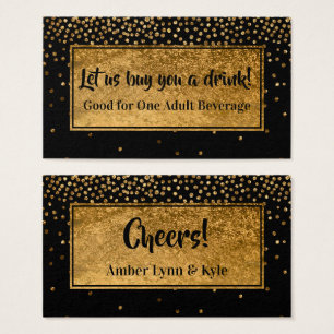 Beber Tíquetes com Faux Gold Foil Confetti & Blac
