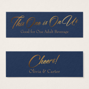 Beber Tíquetes, Slim, Elegante Script Dourado no