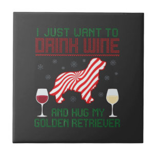 Beber Vinho Abraçar Retriever Dourado Natal