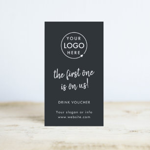 Beber Voucher   Cartão de Evento Preto Moderno