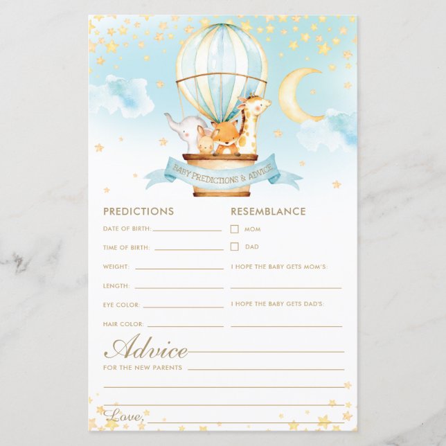 Bebês Animais de Balão de Ar Quente Predições e Co (Frente)