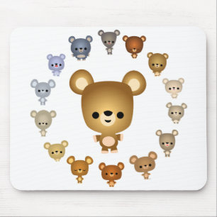 Bebês bonitos Mousepad do urso dos desenhos