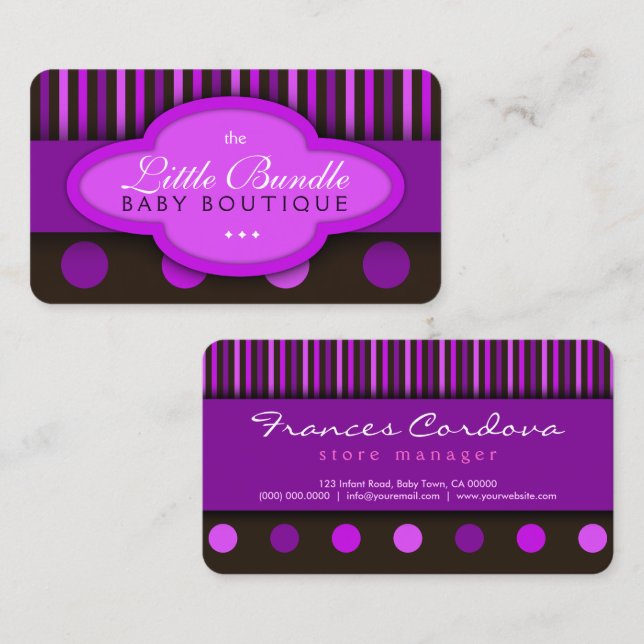 Bebês Compram bebê Boutique Cartão de visita (Frente/Verso)