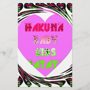 Bebês Corações Rosa Hakuna Matata Bebê Crianças De