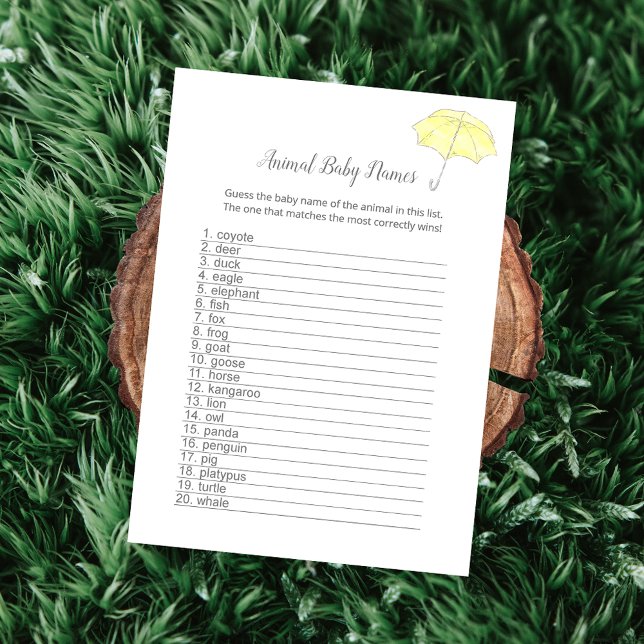 Bebês Nome Bebê Sprinkle Cartão de Jogo de Chá (Criador carregado)