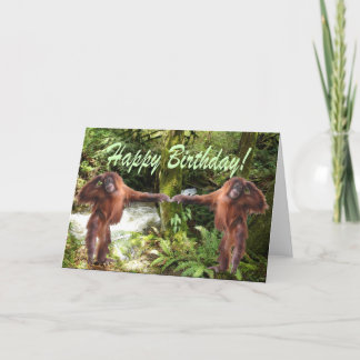 Bebês Orangutanos no Cartão de Aniversário da Selv