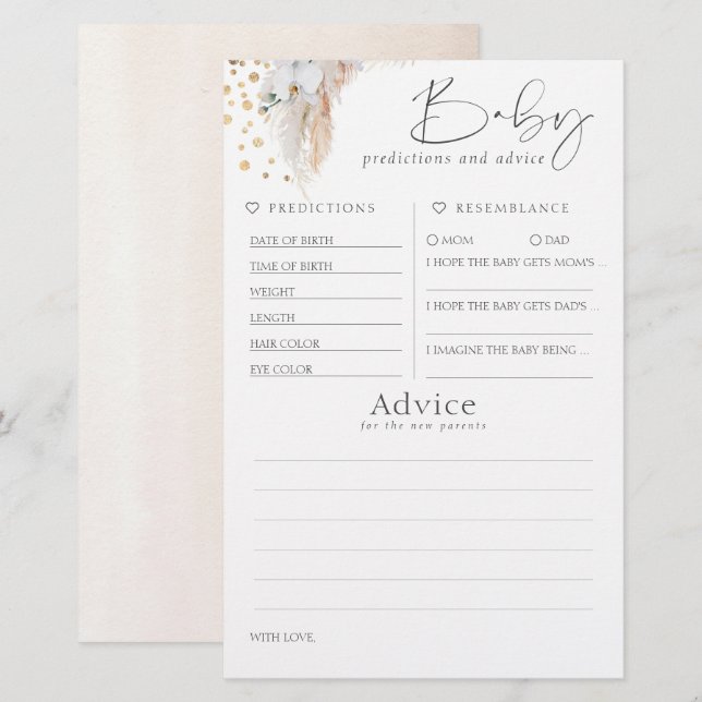 Bebês Predicações e Jogo de Chá de fraldas de Acon (Frente/Verso)