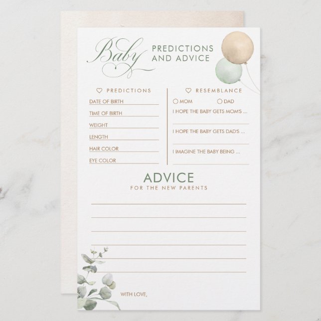 Bebês Predicações e Jogo de Chá de fraldas de Acon (Frente/Verso)