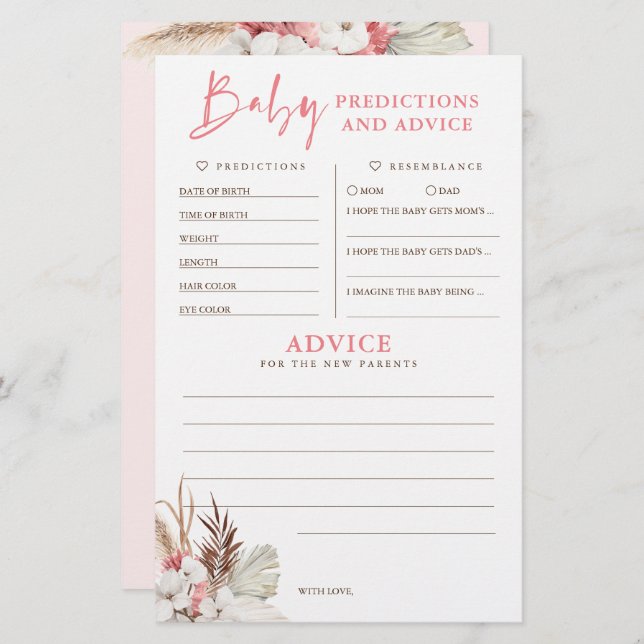 Bebês Predicações e Jogo de Chá de fraldas de Acon (Frente/Verso)