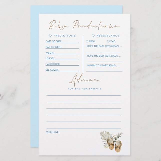 Bebês Predicações e Jogo de Chá de fraldas de Acon (Frente/Verso)