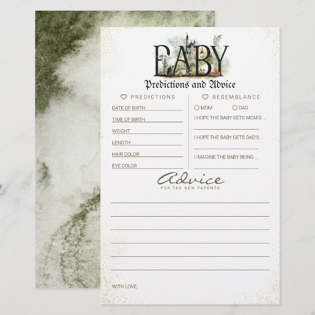 Bebês Predicações e Jogo de Chá de fraldas de Acon (Frente/Verso)