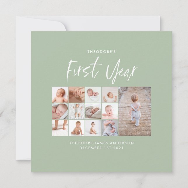 Bebês, primeiro ano, fotografar guião verde (Frente)