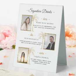 Bebidas com Assinatura Personalizada Palma Dourada