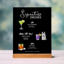 Bebidas com Selo Modern Dog Bar de Pet de Casament