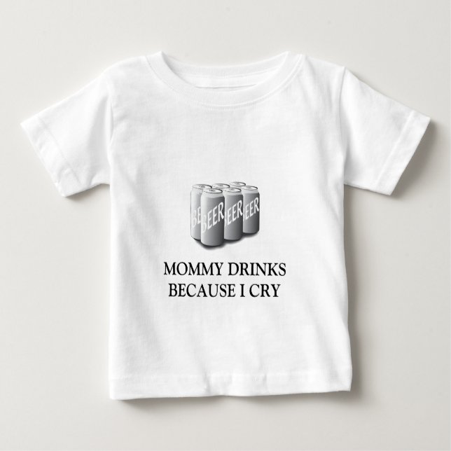 BEBIDAS DAS MAMÃES PORQUE EU GRITO CAMISA DE T (Frente)