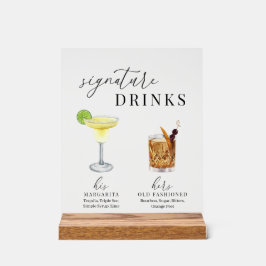 Bebidas de Assinatura de Aquarela Elegante Moderna