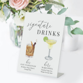 Bebidas de Assinatura de Aquarela Elegante Moderna