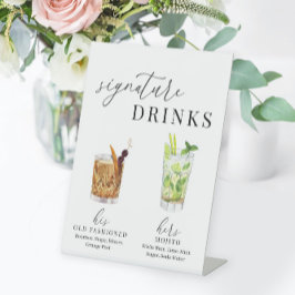 Bebidas de Assinatura de Aquarela Elegante Moderna