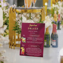 Bebidas de Assinatura de Casamento Simples em Borg