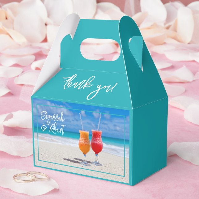 Bebidas de Praia Obrigado Caixas de Favor de Casam (Casamento)