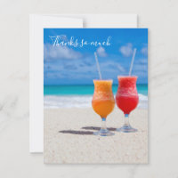 Bebidas na Praia Obrigado Cartões Tropicais em Bra